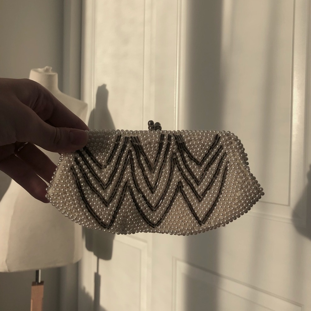 Vintage Faux-Pearl Clutch Bag